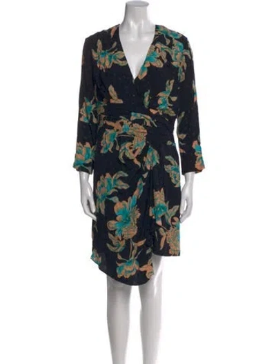 Pre-owned Sandro Printed Mini Dress In Black