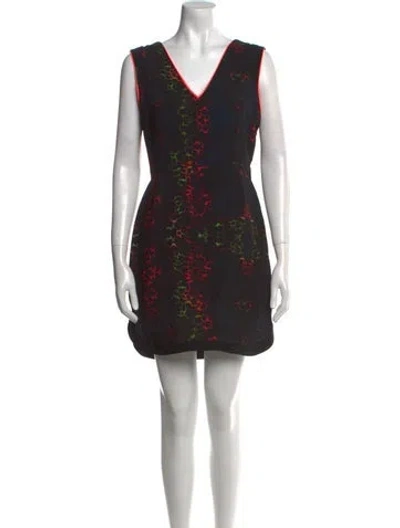 Pre-owned Sandro Printed Mini Dress In Black