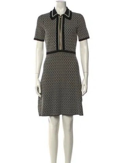 Pre-owned Sandro Printed Mini Dress In Black