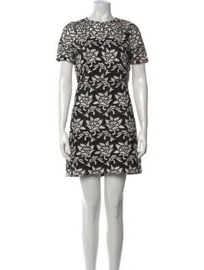 Pre-owned Sandro Printed Mini Dress In Black