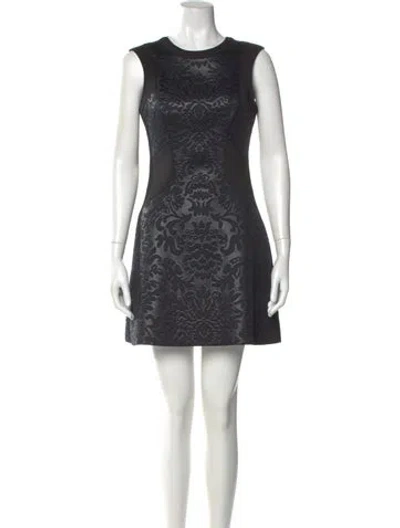 Pre-owned Sandro Printed Mini Dress In Black