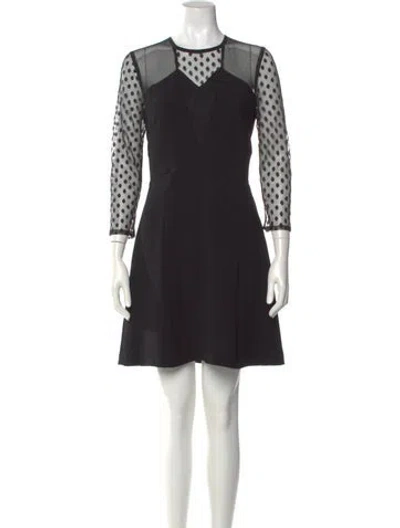 Pre-owned Sandro Printed Mini Dress In Black