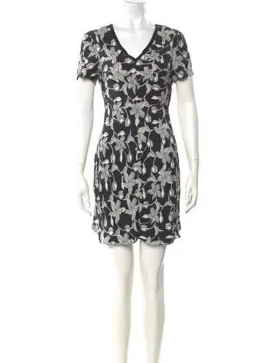 Pre-owned Sandro Printed Mini Dress In Black
