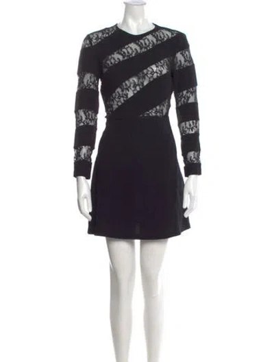 Pre-owned Sandro Printed Mini Dress In Black