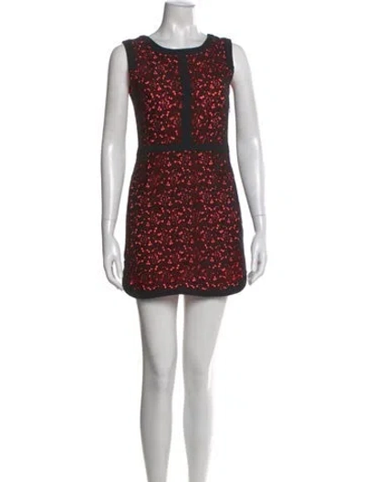 Pre-owned Sandro Printed Mini Dress In Black