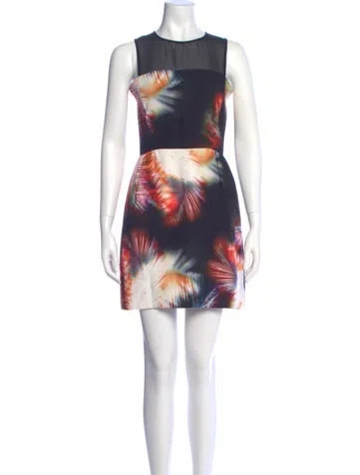 Pre-owned Sandro Printed Mini Dress In Black