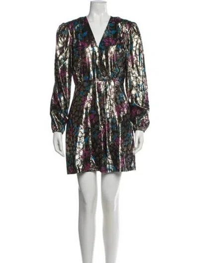 Pre-owned Sandro Printed Mini Dress In Black
