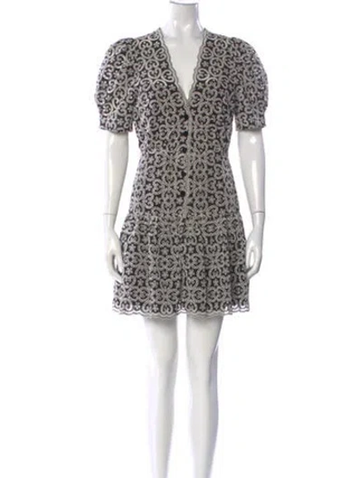 Pre-owned Sandro Printed Mini Dress In Black