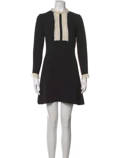 Pre-owned Sandro Printed Mini Dress In Black