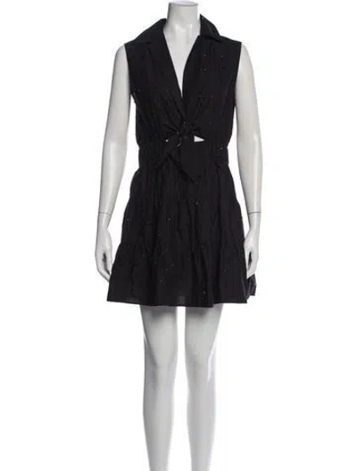 Pre-owned Sandro Printed Mini Dress In Black