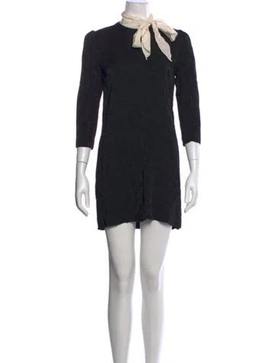 Pre-owned Sandro Printed Mini Dress In Black