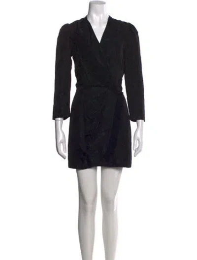 Pre-owned Sandro Printed Mini Dress In Black