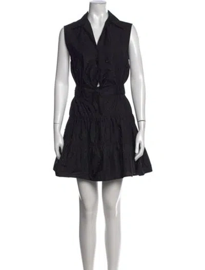 Pre-owned Sandro Printed Mini Dress In Black