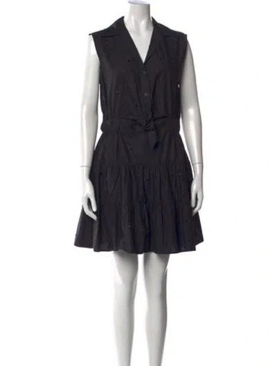 Pre-owned Sandro Printed Mini Dress In Black