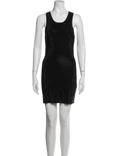 Pre-owned Sandro Printed Mini Dress In Black
