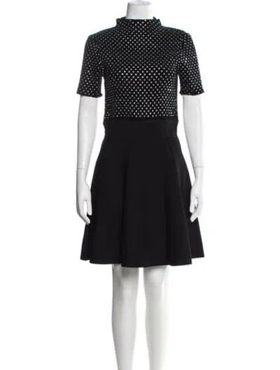 Pre-owned Sandro Printed Mini Dress In Black