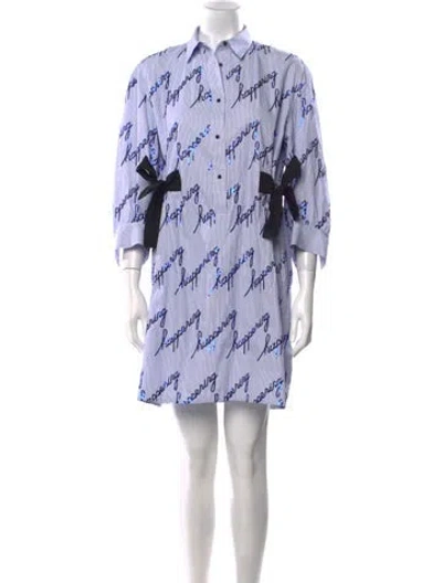 Pre-owned Sandro Printed Mini Dress In Blue