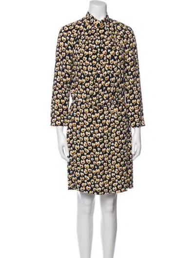 Pre-owned Sandro Printed Mini Dress In Blue