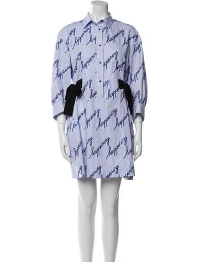 Pre-owned Sandro Printed Mini Dress In Blue