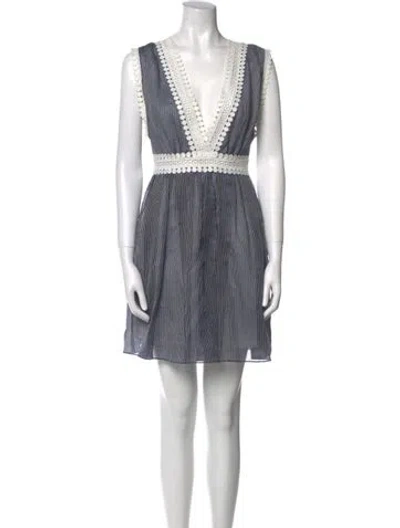 Pre-owned Sandro Printed Mini Dress In Blue