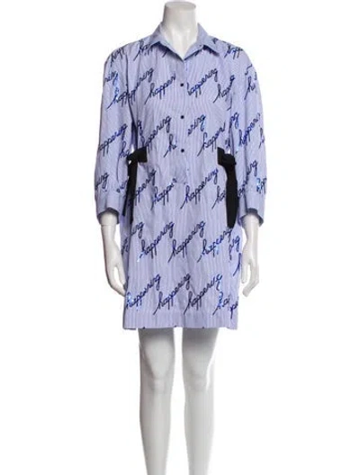 Pre-owned Sandro Printed Mini Dress In Blue