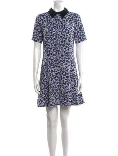 Pre-owned Sandro Printed Mini Dress In Blue