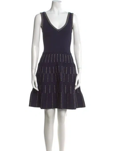 Pre-owned Sandro Printed Mini Dress In Blue