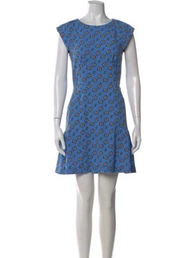 Pre-owned Sandro Printed Mini Dress In Blue