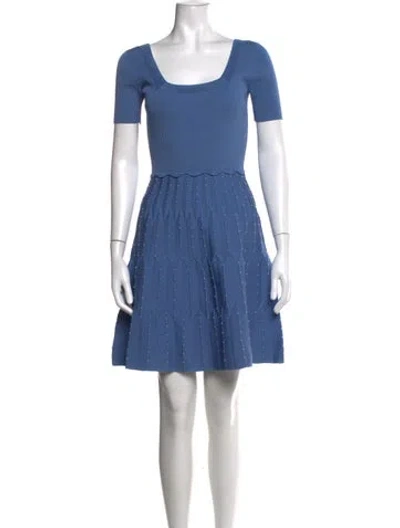 Pre-owned Sandro Printed Mini Dress In Blue