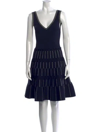 Pre-owned Sandro Printed Mini Dress In Blue