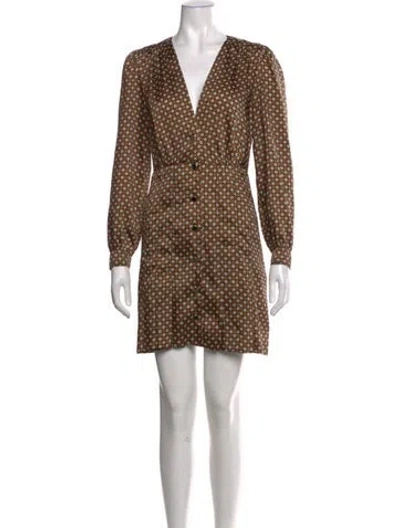 Pre-owned Sandro Printed Mini Dress In Brown