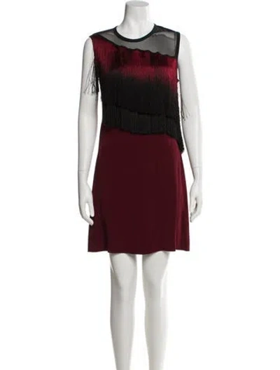 Pre-owned Sandro Printed Mini Dress In Burgundy