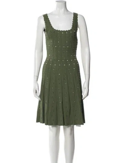 Pre-owned Sandro Printed Mini Dress In Green
