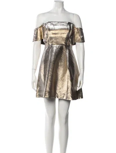 Pre-owned Sandro Printed Mini Dress In Metallic/silver