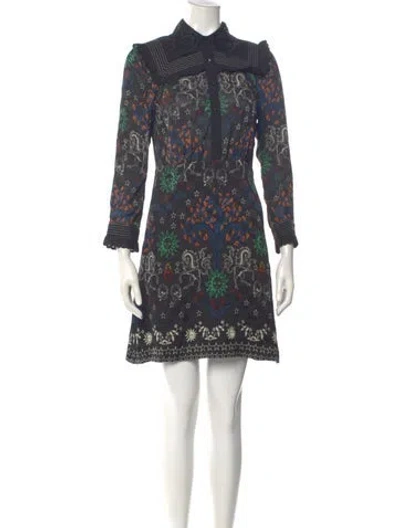 Pre-owned Sandro Printed Mini Dress In Multi