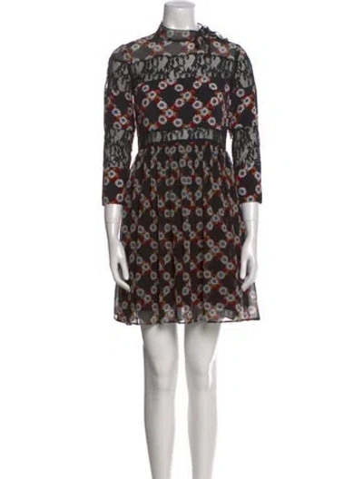 Pre-owned Sandro Printed Mini Dress In Multi