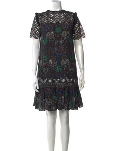 Pre-owned Sandro Printed Mini Dress In Multi