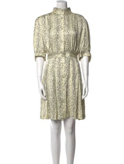Pre-owned Sandro Printed Mini Dress In Neutral