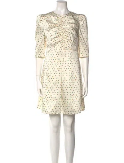 Pre-owned Sandro Printed Mini Dress In Neutral