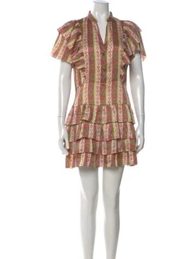 Pre-owned Sandro Printed Mini Dress In Neutral