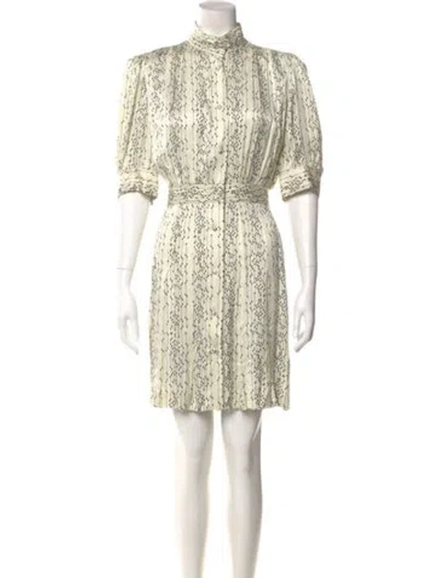Pre-owned Sandro Printed Mini Dress In Neutral