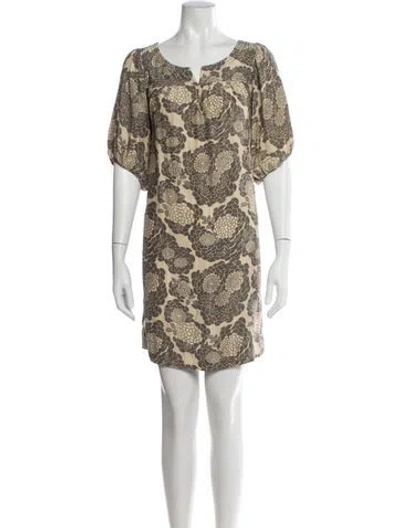 Pre-owned Sandro Printed Mini Dress In Neutral