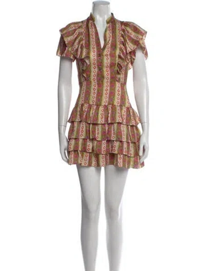 Pre-owned Sandro Printed Mini Dress In Neutral