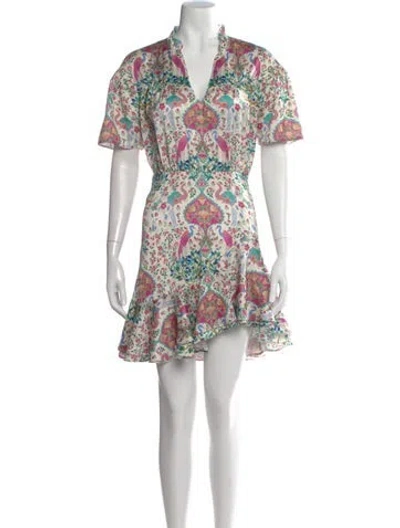 Pre-owned Sandro Printed Mini Dress In Neutral