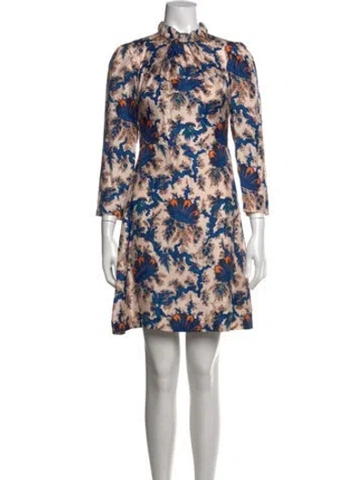 Pre-owned Sandro Printed Mini Dress In Neutral