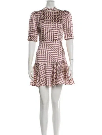 Pre-owned Sandro Printed Mini Dress In Neutrals
