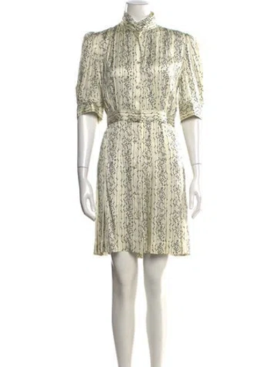 Pre-owned Sandro Printed Mini Dress In Neutrals