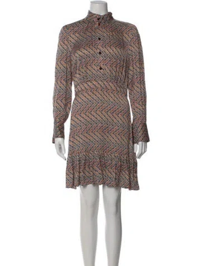 Pre-owned Sandro Printed Mini Dress In Orange