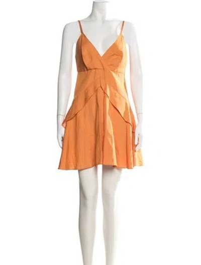 Pre-owned Sandro Printed Mini Dress In Orange