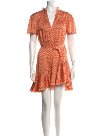 Pre-owned Sandro Printed Mini Dress In Orange